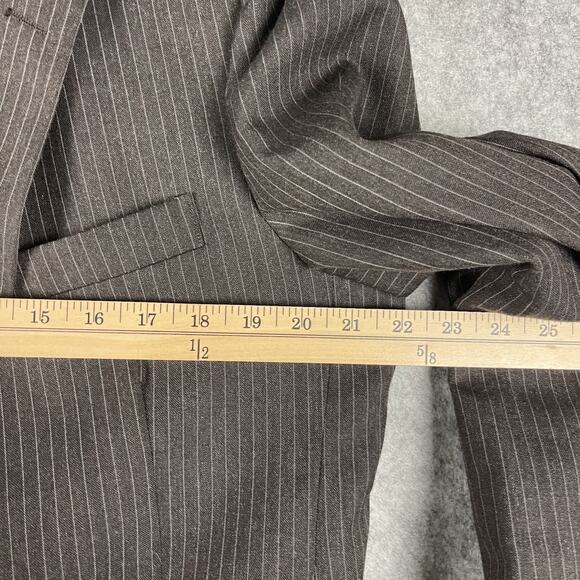 Stafford 3 Piece Suit Brown Striped Blazer 44R Pant 35x29 Vest Classic Career - Picture 4 of 16
